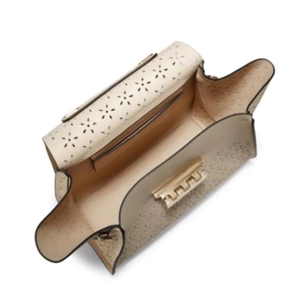 NWT Zac Posen Feminine Lasercut Eartha Floral Ivory Purse - Picture 11 of 13